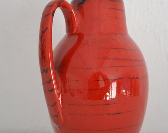 西ドイツの花瓶、Scheurich 414-16 赤/黒 - WGP レトロ ヴィンテージ