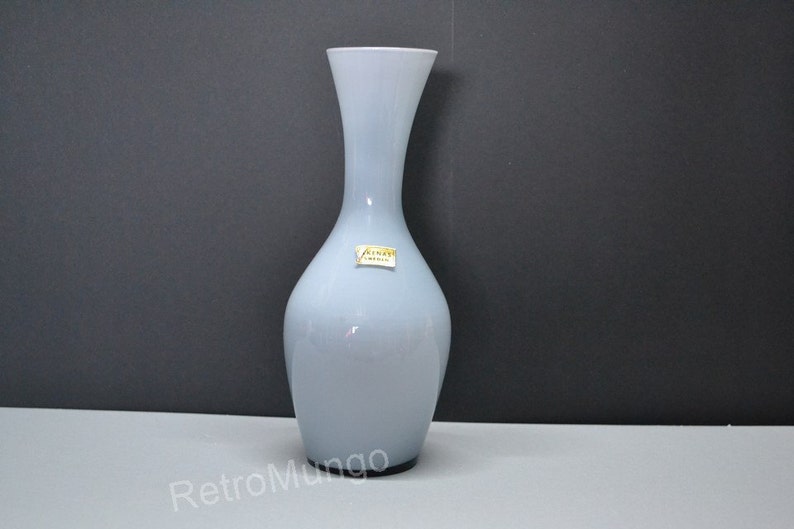 Grey cased glass vase by Ekenas Sweden 1960's Etsy