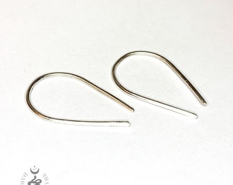 925 Sterling Silver Hand Forged Minimalist Horseshoe Threader Earrings