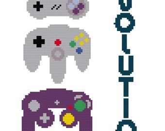 Controller Evolution Cross Stitch Pattern (PDF Instant Download)