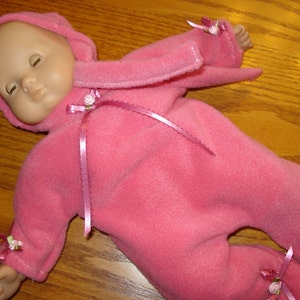 hand made Pink Snuggle Sleeper and Hat for 15 inch baby dolls