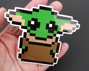 Cute Little Green Galaxy Dude Vinyl Sticker