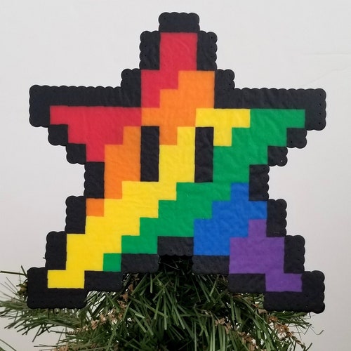 Mario Star Christmas Tree Topper Decoration Super Mario Tree Etsy