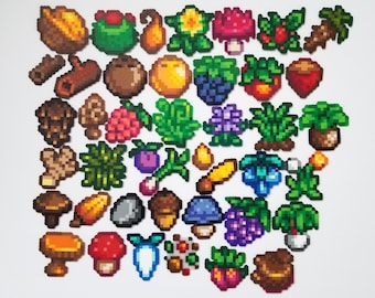 Stardew Valley Video Game Forage Items Decorative Magnets, Keychains, Pins, and Christmas Ornaments - Nerdy, Geeky, Video Game Home Decor