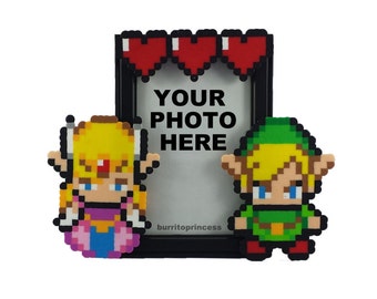 Legend of Zelda Picture Frame - Couples Picture Frame - Nerdy Wedding Gift - Nerdy Gift - Video Game Wedding - Pixel Wedding