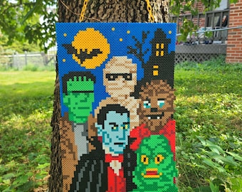 Monsters 8 Bit Wall Art