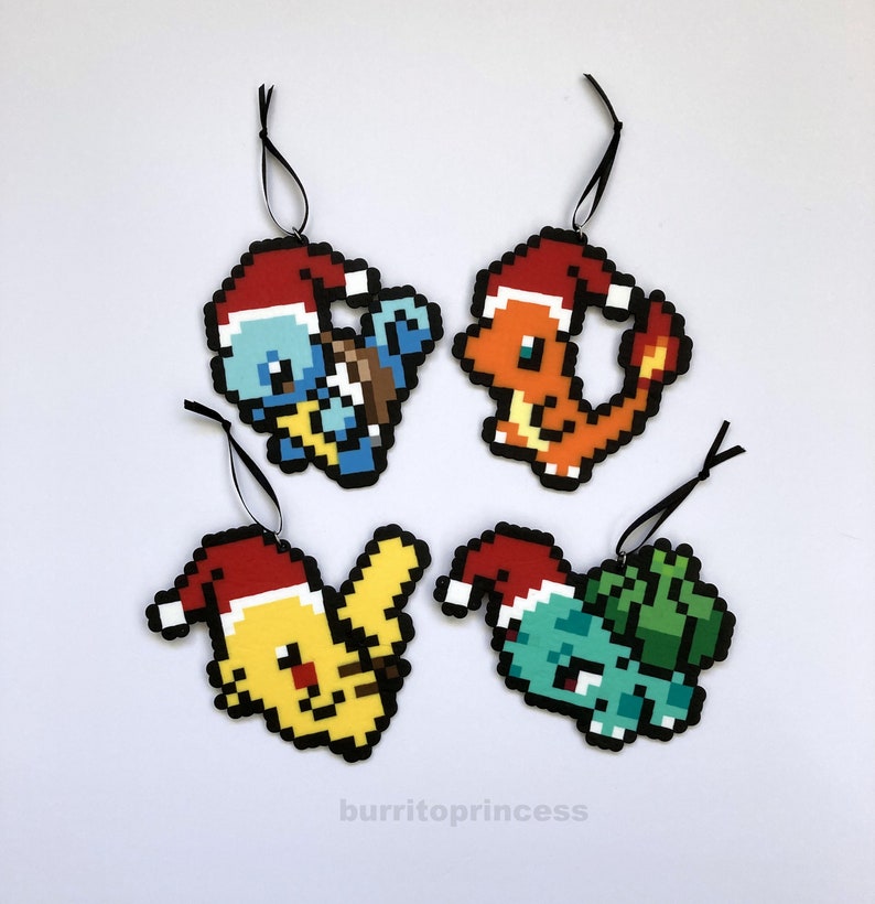 Pokemon Christmas Ornaments Charmander, Squirtle, and Bulbasaur Christmas Ornaments Pokemon Christmas image 2