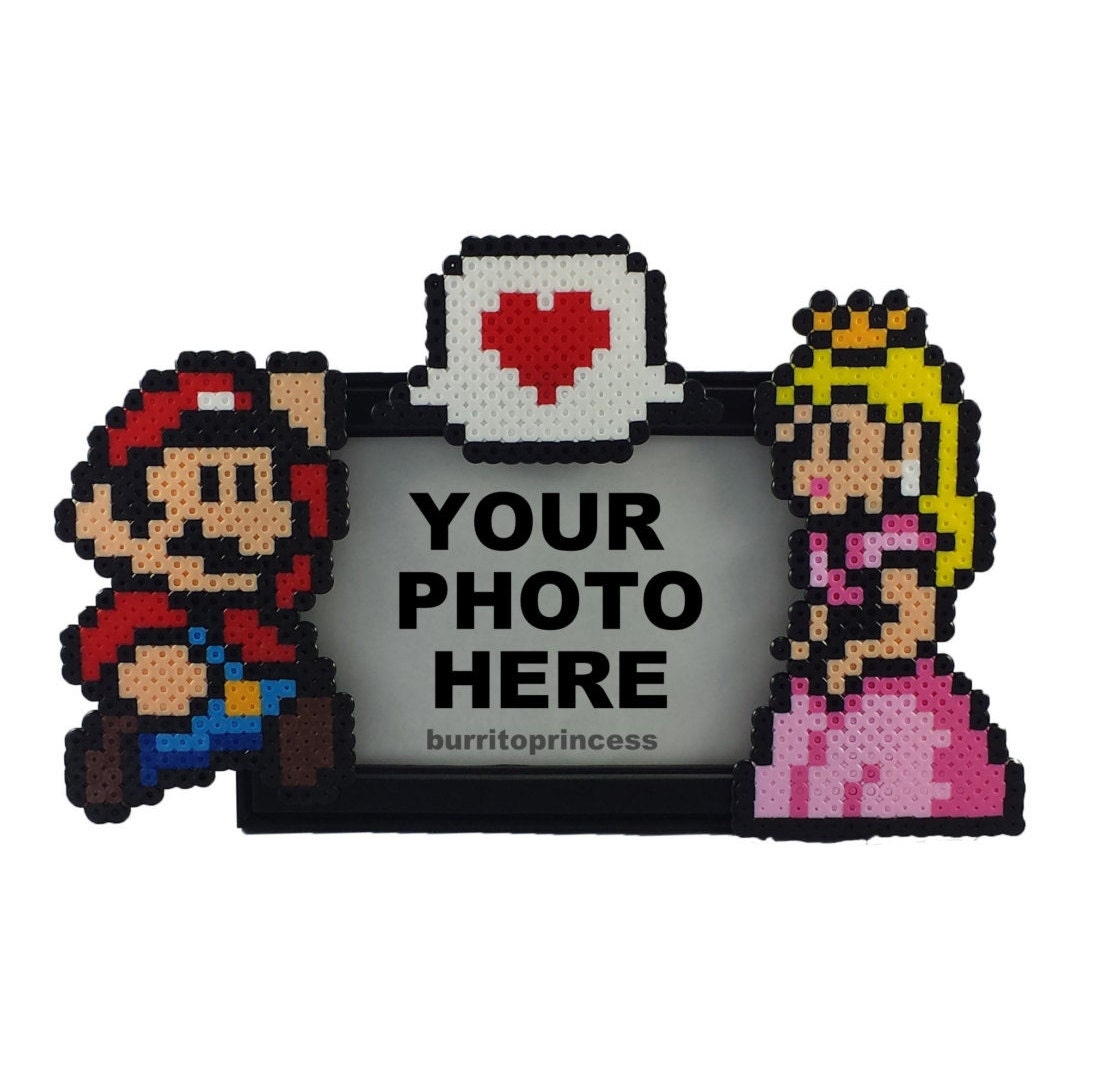 Mario and Princess Peach Picture Frame - Couples Picture Frame - Nerdy ...