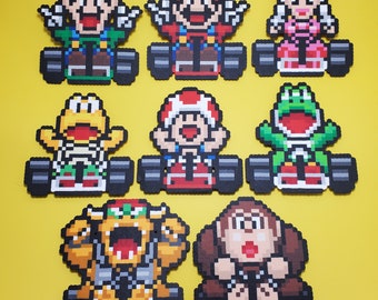 Decorative Mario Racing Video Game Magnets -  Video Game 8 Bit Pixel Decorations - Nostalgic Nostalgia