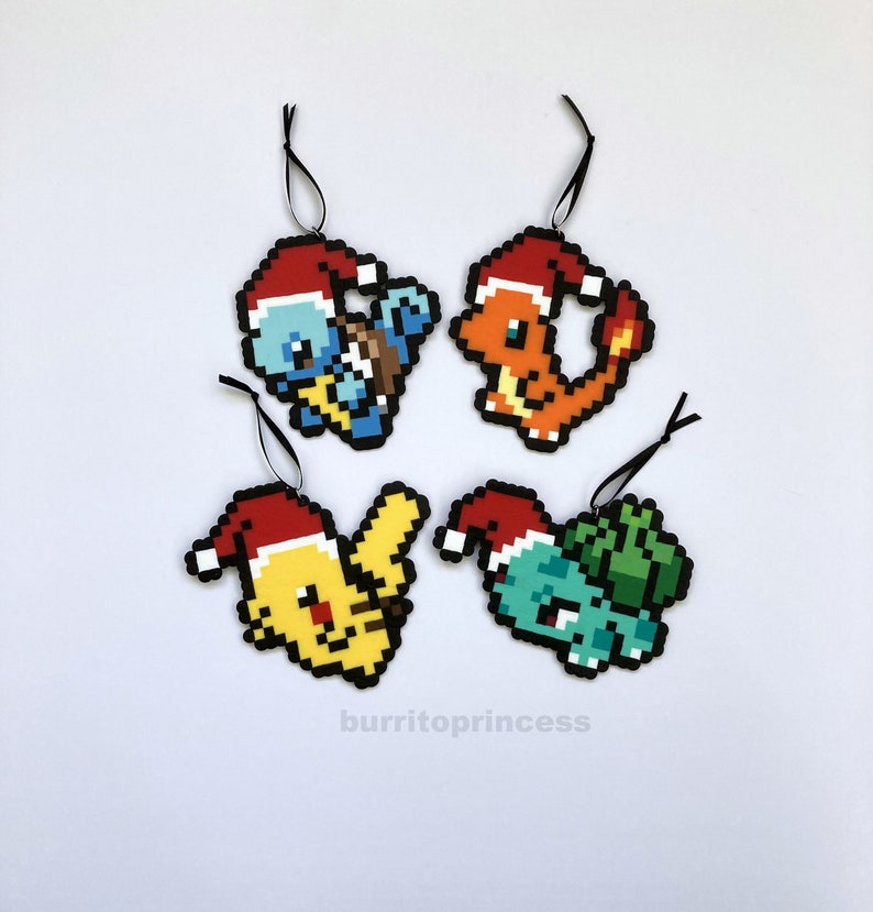 Pokemon Christmas Ornaments Charmander, Squirtle, and Bulbasaur Christmas Ornaments Pokemon Christmas image 1