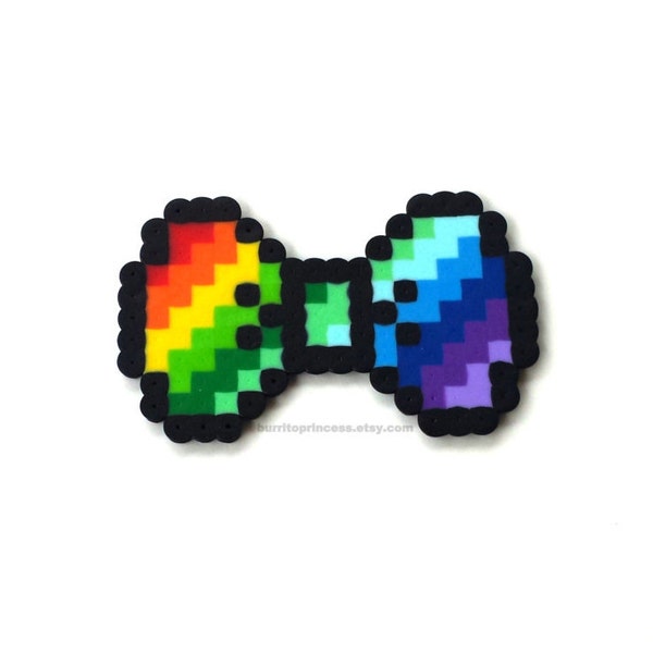 Rainbow Hair Bow - Rainbow 8 Bit Bow - Rainbow Bow Tie - Rainbow Pixel Bow - Rainbow Pixel Bow Tie - Rainbow Wedding - Retro Wedding