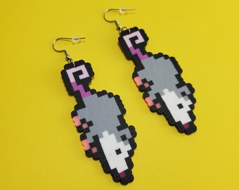 Opossum Colorful Dangle Novelty Earrings