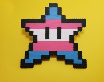 Trans Pride Flag Mario Star Christms Tree Topper - Super Mario Tree Topper - Mario Tree Topper - Game Room Christmas Tree - VIdeo Game