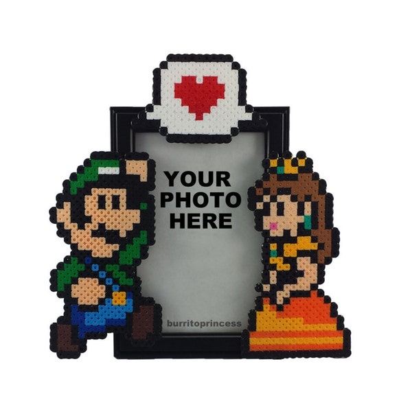 Luigi and Daisy Picture Frame - Couples Picture Frame - Nerdy Anniversary Gift - Nerdy Wedding Gift - Video Game Wedding - Nerd Couple