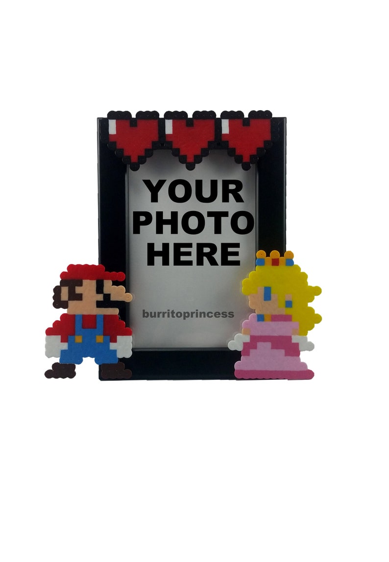Mario And Princess Peach Picture Frame Nerdy Anniversary Gift Wedding Game