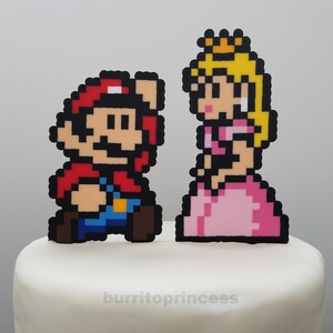 Gateau Topper Mario Et Princesse Peach Wedding Cake Topper Etsy