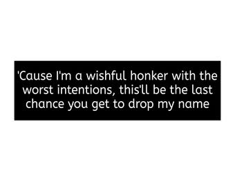 Taking Back Sunday Bumper Sticker - Nostalgic Elder Emo Band Lyrics Bumper Sticker
