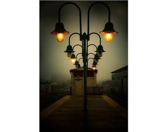 Moody Train Station Photograph | New York City, Industrial, Dark, Overcast, Print, Wall Art, Home Decor for Bedroom or Work