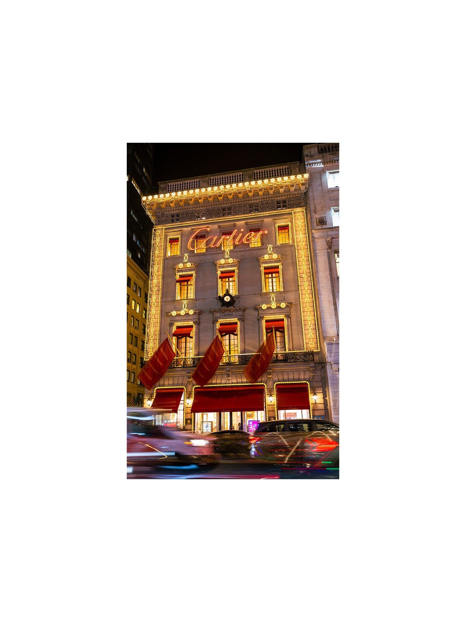 Cartier Store 5th Allee New York City Weihnachten | Fotografie, Bunt, Street Art, Architektur, Print, Wandkunst, Wohnkultur für Schlafzimmer