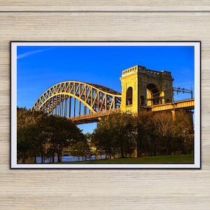 Hell Gate Bridge Astoria Print, Queens NYC Sunset Photography, New York Wall Art