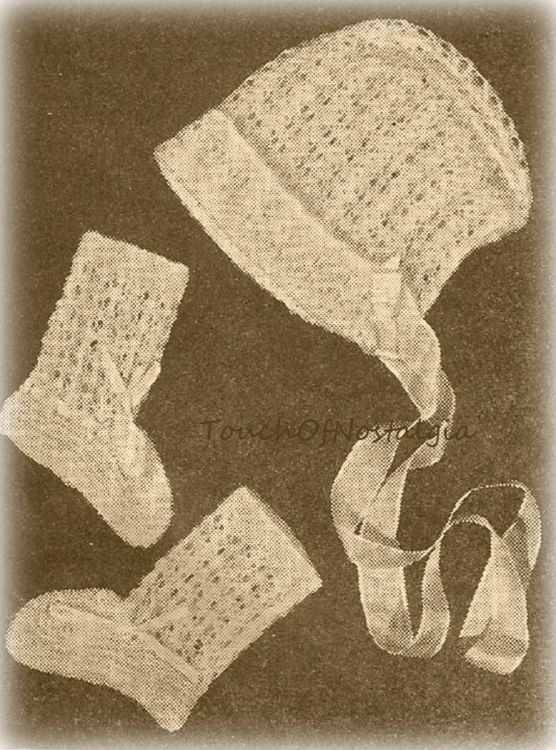 GOSSAMER Baby Dress Set Knitting Pattern ANGORA Trimmed Etsy