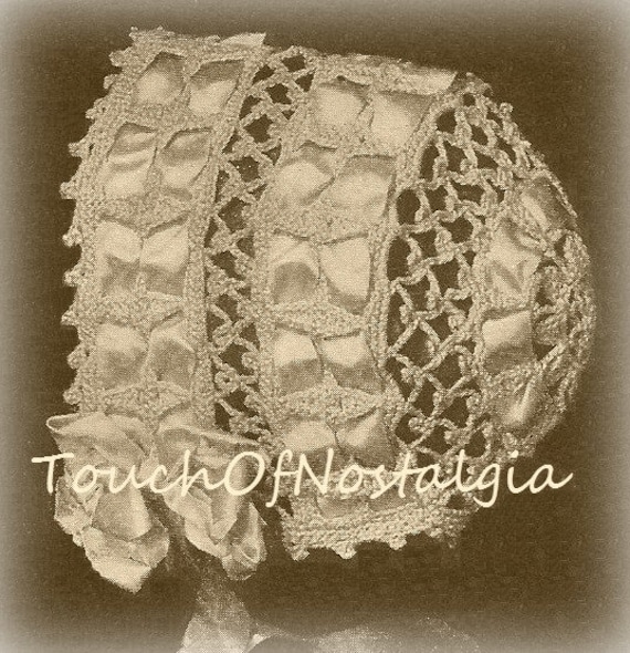 LACY Baby CARRYING Coat Bonnet Antique Knitting Pattern Long Lacy Baby Carrying Coat Matching BONNET Baby ShawlBlanketHeirloomChristening