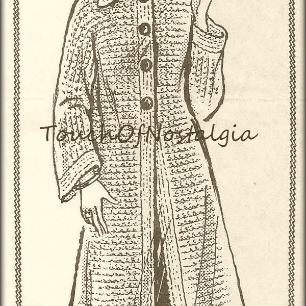 Crochet LONG COAT Crochet Pattern - Fashion Statement LONG Coat - Dress Coat or Casual Coat - Lovely