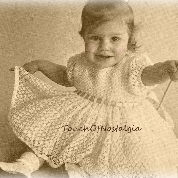 Crochet LACE DRESS Crochet Pattern - Lovely Picture PERFECT Lace Dress 1 Yr to 18 Mos / Special Occasion  Easter - So Beautiful