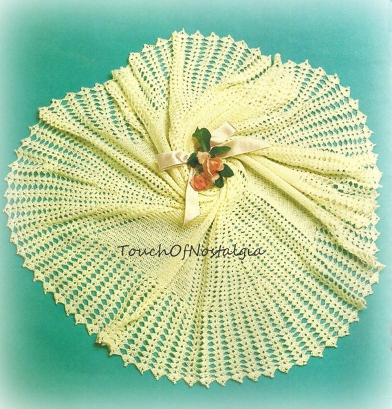 ROUND Baby SHAWL Blanket Crochet Pattern Simplicity LACE Round