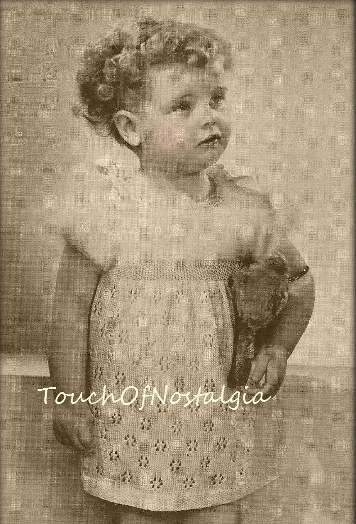 Mädchen ANGORA Kleid Strickanleitung Kleinkinder/Mädchen Little ANGORA Kleid mit Angora auf Passe und kurzen kleinen Puffärmeln/So Adorable-Ostern