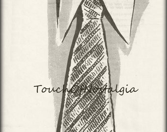 Crochet MENS TIE Vintage Crochet Pattern - Traditional DIAGONAL Striped Tie - Great Gift Idea For That Someone Special