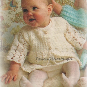 Cochet Baby MATINEE COAT Vintage Crochet Pattern - Pretty Baby Matinee Coat - LACY Design - 2 Sizes / Special Occasion