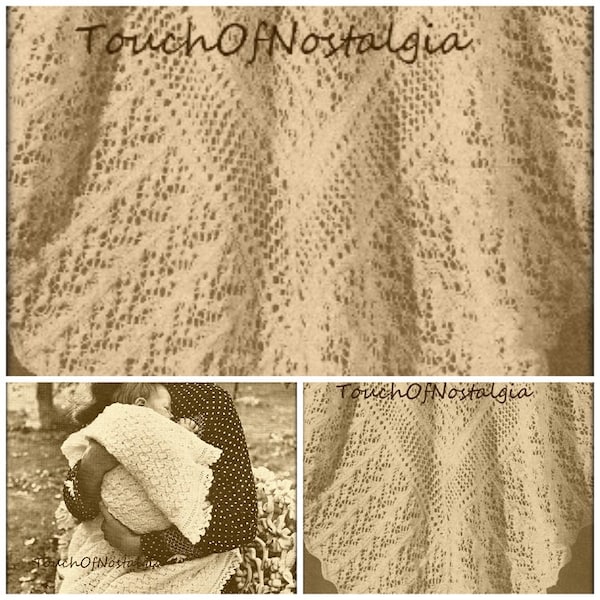 2 LACY Baby SHAWL Blanket Knitting Patterns  Heirloom FAIRY Lace Baby Shawl Both Styles Incl Heirloom Christening Baptism Special Occasion