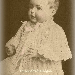 BELL Sleeve Baby Coat Crochet Pattern - Bell Sleeve Baby COAT Jacket Sweater Full Bell Sleeves Give CAPE Effect/Heirloom Special Occasion