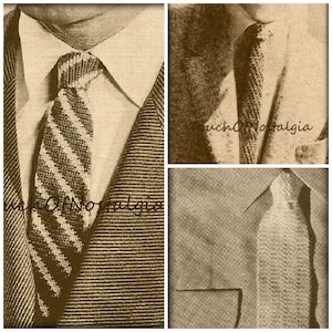 Crochet TIE Patterns Vintage - CLASSIC STRIPED Tie Pattern Only 2 Bonus Tie Patterns Included -Great Gift Idea for That Someone Special