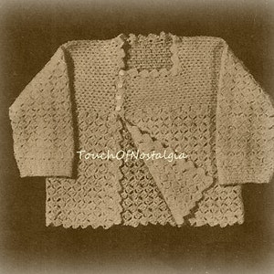 Crochet Lacy MATINEE COAT Vintage Crochet Pattern 1930 - LACY Matinee Coat for Baby 3 Sizes 3/6/9 mos - Perfect for Special Occasions