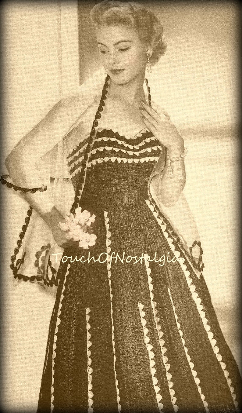 Crochet EVENING DRESS Crochet Pattern Elegant Strapless Evening Dress