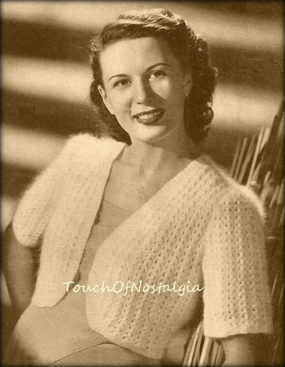 ANGORA Bolero Sweater Knitting Pattern Lacy EYELET Angora Etsy
