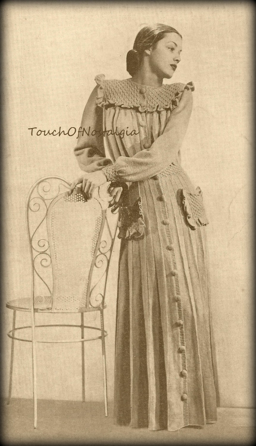 Exquisite LONG DRESSING GOWN / Robe Knitting Pattern Etsy