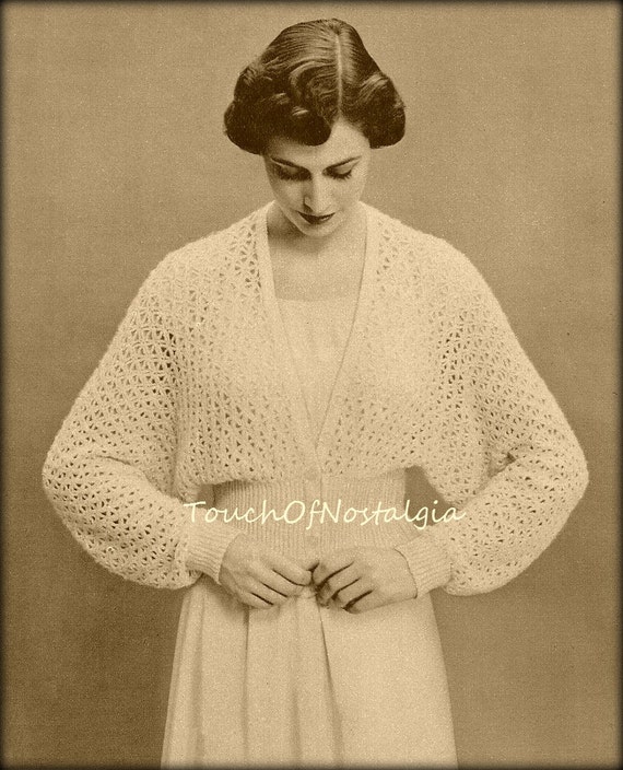 Crochet BEDJACKET Vintage Crochet Pattern Vintage Lovely LACE