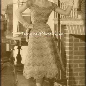 Exquisite EVENING Dress Crochet Pattern Vintage  -  Exquisite HAIRPIN Lace Evening Dress 4 Sizes / Timeless