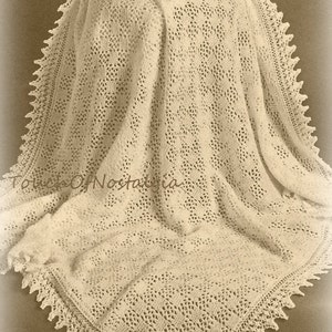 Lacy Baby SHAWL Knitting Pattern - Beautiful EYELET Lace Baby Shawl or Blanket - Very Lacy / Very  Beautiful