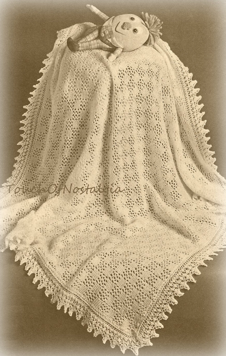 Lacy Baby SHAWL Knitting Pattern Beautiful EYELET Lace Baby Shawl or