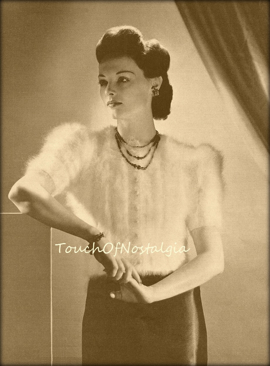 ANGORA Sweater Vintage Knitting Pattern ELEGANT Angora - Etsy