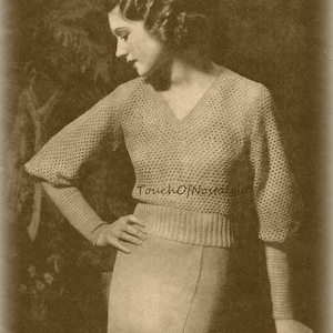 Crochet GIBSON GIRL SLEEVES Vintage Crochet Pattern - Beautiful Gibson Girl Sweater - Amazing Sleeves Long Cuff / Gorgeous