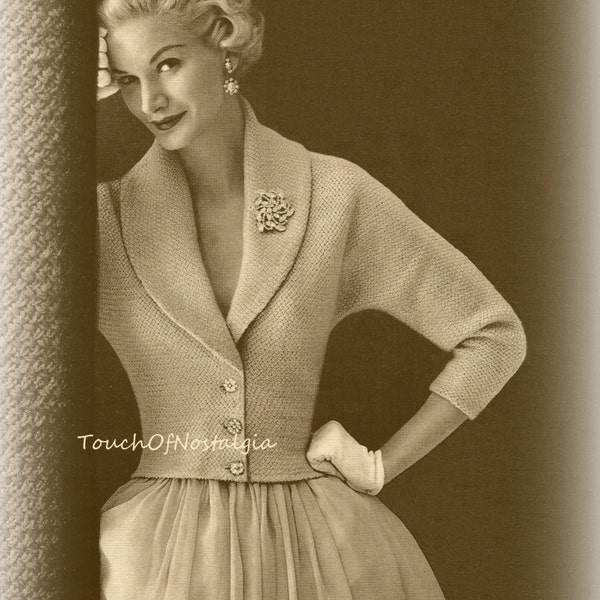 ELEGANT EVENING Jacket Knitting Pattern  - Pure ELEGANCE Evening Jacket -  5 Womens Sizes  / Stunning