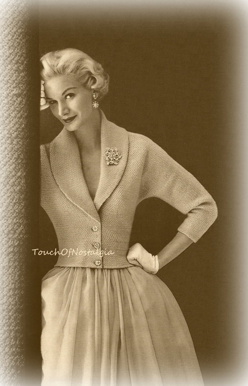 ELEGANT EVENING Jacket Knitting Pattern Pure ELEGANCE Evening Jacket 5 Womens Sizes / Stunning image 1