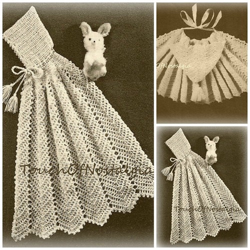 Crochet CARRYING CAPES Crochet Patterns - Long HOODED Carrying Cape in Open Ripple Pattern - Shorter Version is Also Included