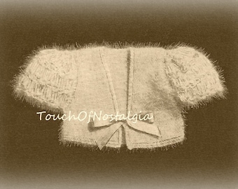 ANGORA Baby BOLERO Jacket Knitting Pattern - BELL Sleeve Angora Baby Jacket - 3 Sizes: 3/6/9 mos / Special Occasion  - Christening