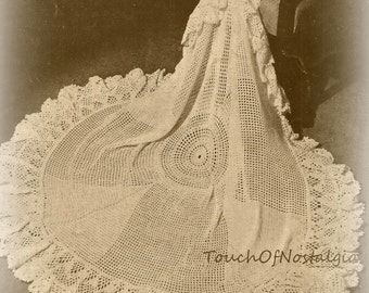 Gehäkelte HEIRLOOM Lace RUNDE Baby-Schal Häkelanleitung Vintage - Gehäkelte runde Babydecke / Perfekt für besondere Anlässe - Taufe